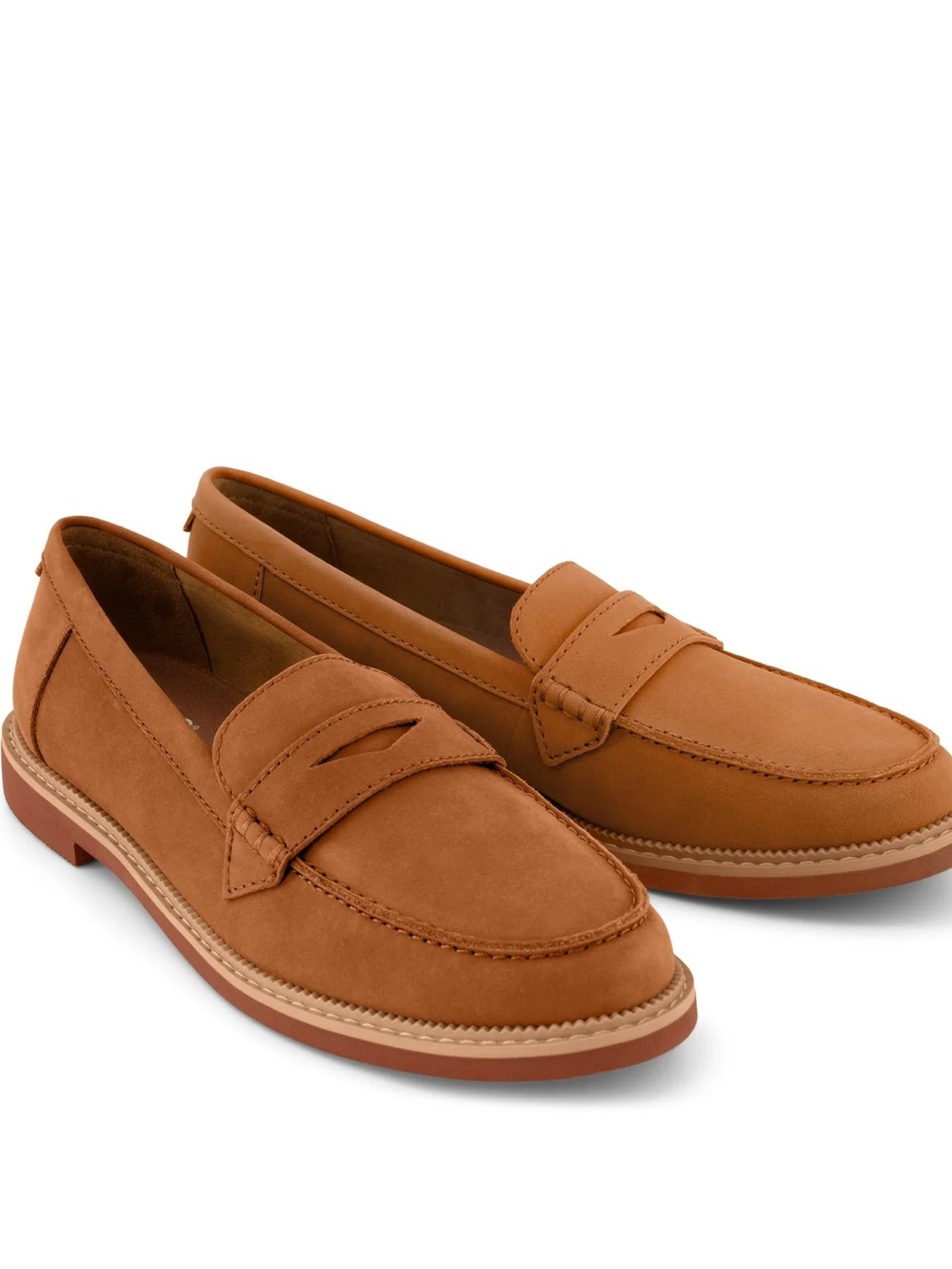 TOMS Cara Tan Brown Leather Loafers Size 5.5